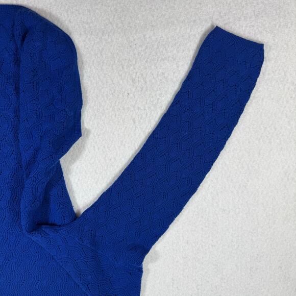 The Limited large Royal Blue Sweater fun Geometric like Design Cashmere Blend - Picture 7 of 11
